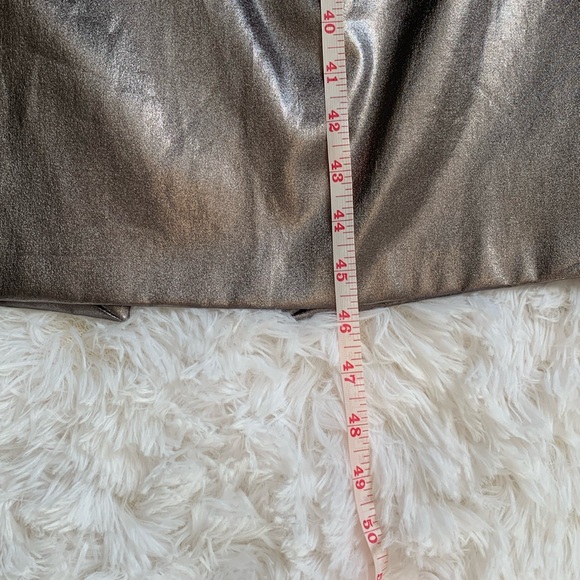 EUC Zara Metallic Steel Strapless Midi Dress With Ruching Size Small - Picture 9 of 15